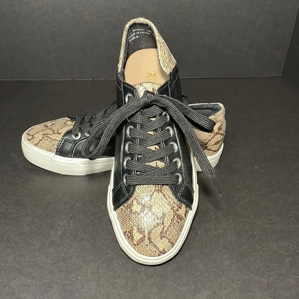 RESTRICTED snakeskin and faux leather casual sneakers in women’s size 6